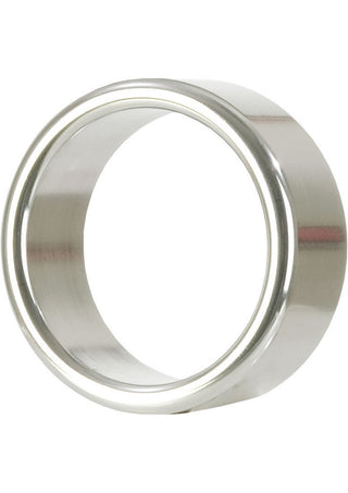 Alloy Metallic Cock Ring - Metal/Silver - Medium - 1.5in