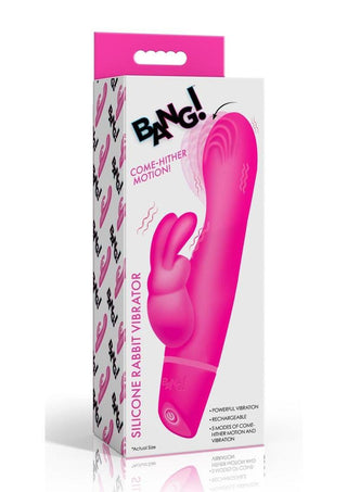 Bang! Come Hither Rechargeable Silicone Rabbit Vibrator - Pink