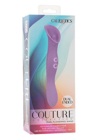 Couture Collection Dual Flickering Rechargeable Silicone Wand - Purple