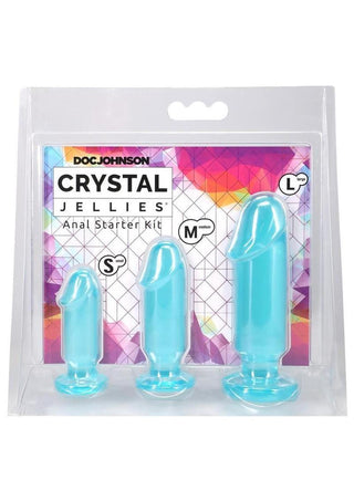 Crystal Jellies Anal Starter - Teal - 3 Piece Kit