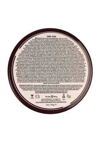 Earthly Body Hemp Seed 3 In 1 Massage Candle - Tinsel Tease - 6oz