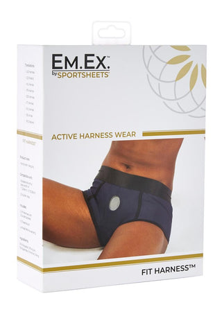 Em.Ex.. Active Harness Wear Fit Harness Boy Shorts - Blue - 3XLarge/Large