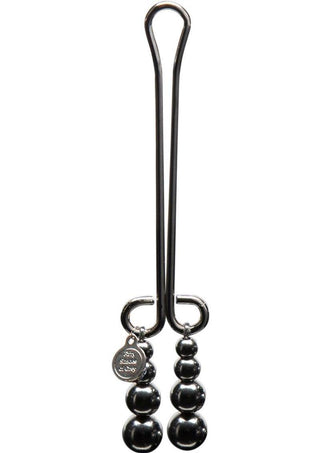 Fifty Shades Darker Just Sensation Beaded Clitoral Clamp - Metal/Silver