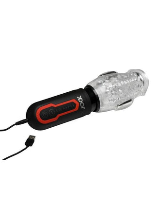 Jock Spinning and Thrusting Rechargeable Masturbator with 2 Bullets