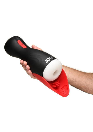 Jock Sucking and Vibrating Rechargeable Masturbator