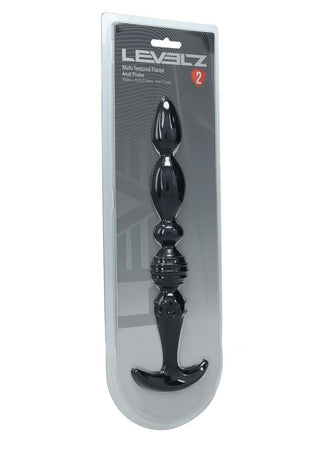 Levelz Multi Textured Silicone Flared Anal Probe - Black