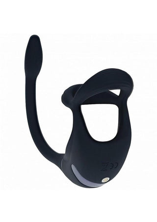 Levelz Vibrating Silicone Rechargeable Tri O Cock Ring with Prostate Stimulator and Remote Control