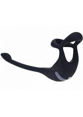 Levelz Vibrating Silicone Rechargeable Tri O Cock Ring with Prostate Stimulator and Remote Control