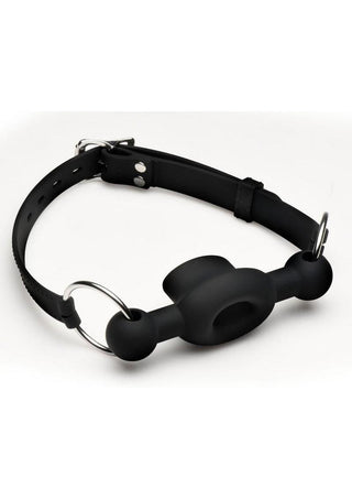 Master Series Forced Silicone Feeding Gag - Black