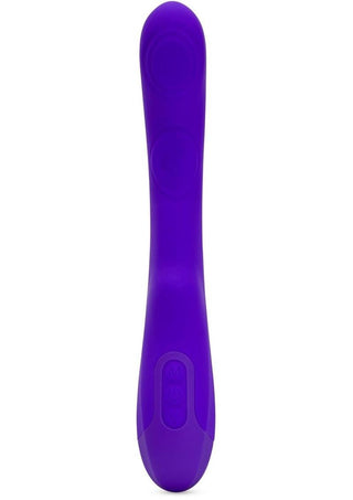 Nu Sensuelle Vivi Rechargeable Silicone Double Tapping Vibe with Clitoral Stimulation - Deep Purple