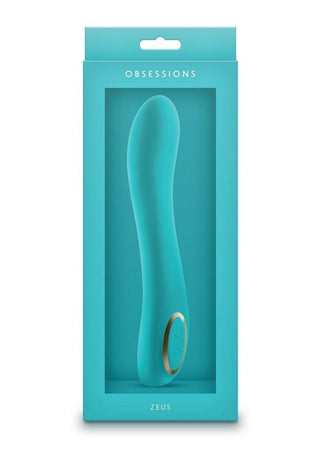 Obsessions Zeus Rechargeable Silicone Vibrator - Aqua/Blue