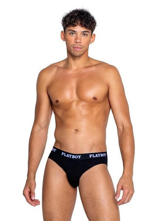 Playboys Mens Modal Gym Brief - Black/White - Small
