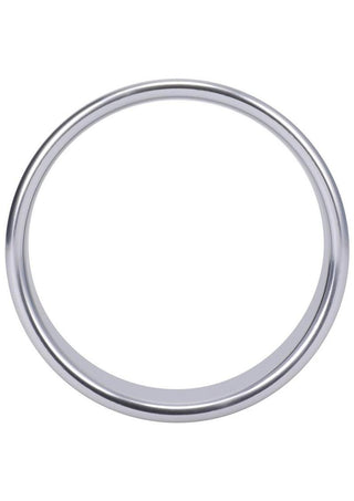 Rock Solid Brushed Alloy Aluminum Cock Ring - Metal/Silver - XLarge