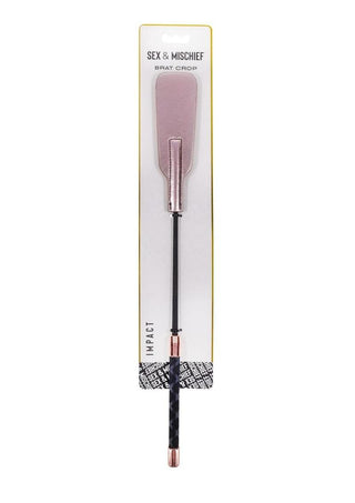 Sex and Mischief Brat Crop - Black/Rose Gold