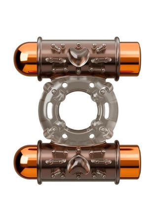 Stay Hard Vibrating Rechargeable Cock Ring Set with Sleeve and 2 Bullets