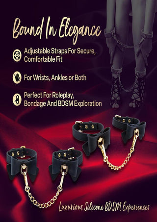 Temptasia Ardor Silicone Wrist and Ankle Restraints with Bow