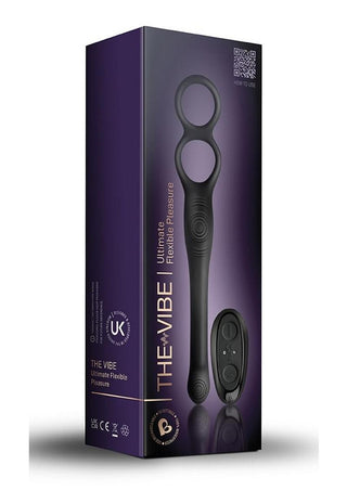The-Vibe Silicone Rechargeable Anal Stimulator with Remote Control - Black/Silver