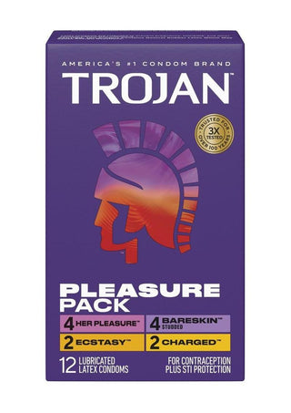 Trojan Pleasure Pack Condoms - 12 Pack