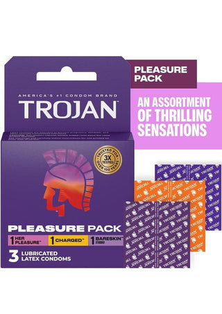 Trojan Pleasure Pack Condoms (3ct