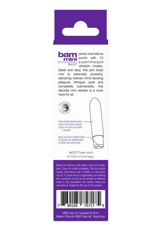 Vedo Bam Mini Rechargeable Silicone Bullet Vibrator - Into You